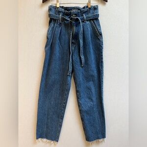 Abercrombie & Fitch Mom Relaxed Denim Jeans with Paperbag Waist Sz 27